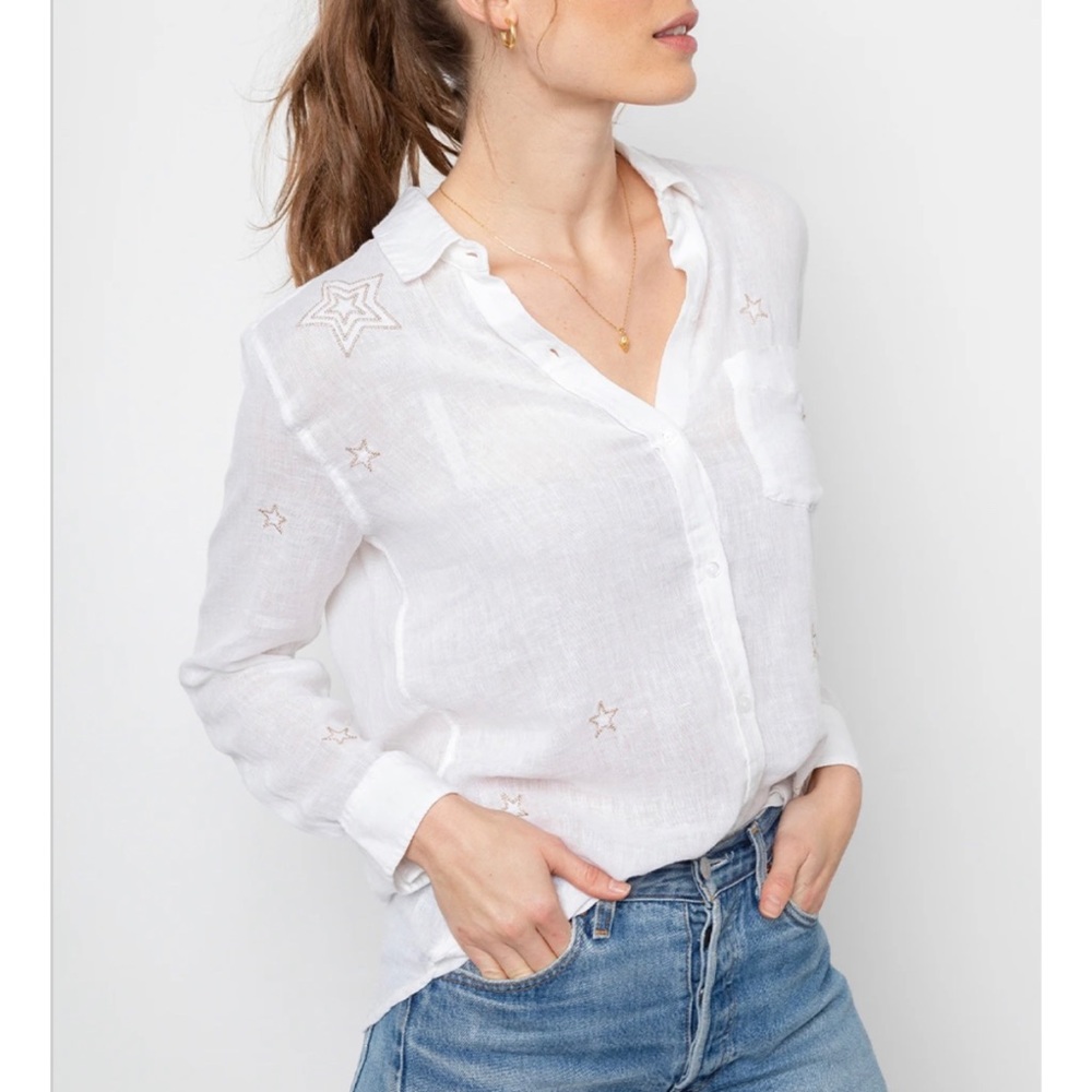 Rails Charli Embroidered Stars Button Down Top - image 3
